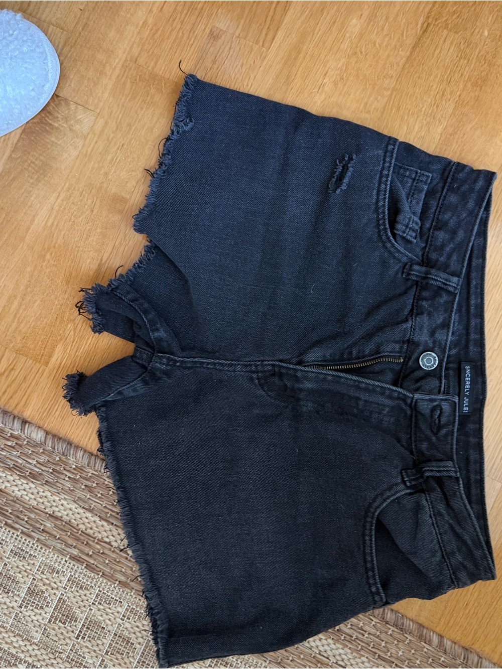 Sincerely Jules Black Distressed Denim Cutoff Shorts